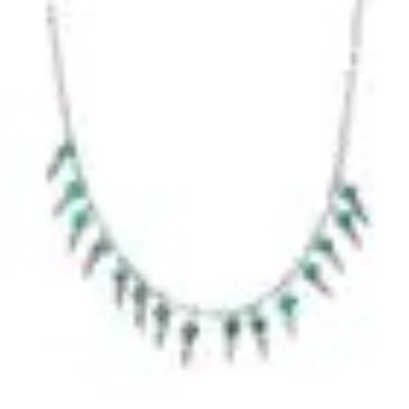 Santa Fe Style Mojave Turquoise Necklace 18 Inches in Sterling Silver - Picture 7 of 8